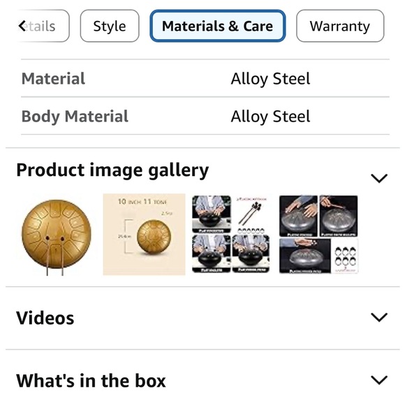 Gold Steel Tongue Drum with Mallets - Picture 4 of 7